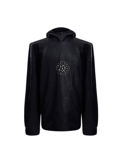 saferido [CultureE] PU Leather Punk Hooded na1526