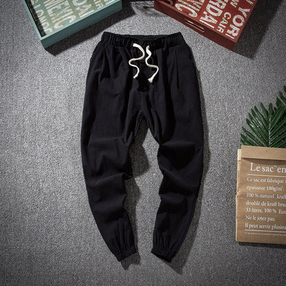 New Men‘s Jogging Pants Streetwear Loose Casual Cotton Linen Trouser Man  Harem Pants Harajuku Oversized Men Sweatpants 5XL