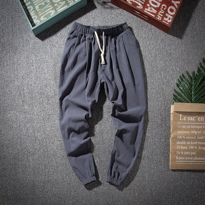 New Men‘s Jogging Pants Streetwear Loose Casual Cotton Linen Trouser Man  Harem Pants Harajuku Oversized Men Sweatpants 5XL