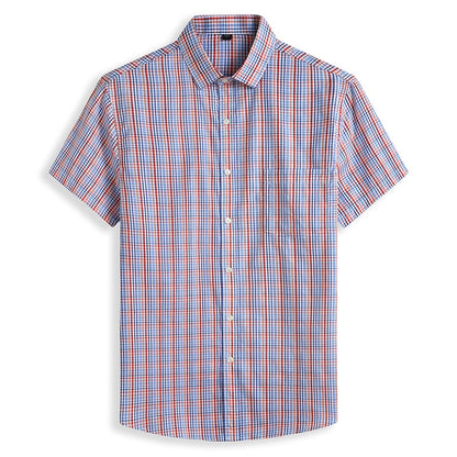 5XL 6XL 7XL 8XL 10XL Men's Plus Size Shirts Fashion Casual Classic Style 100% Cotton Comfortable Plaid Short Sleeve Shirt Male