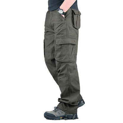 Spring Autumn Mens Cargo Pants Multi Pocket Khaki Trousers Casual Military Cotton Pants Men Plus Size Pantalon Cargo Homme