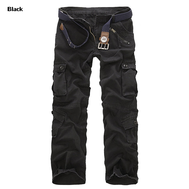 High Quality Men's Cargo Pants Casual Loose Multi Pocket Military Pants Long Trousers for Men Camo Joggers Plus Size 28-40