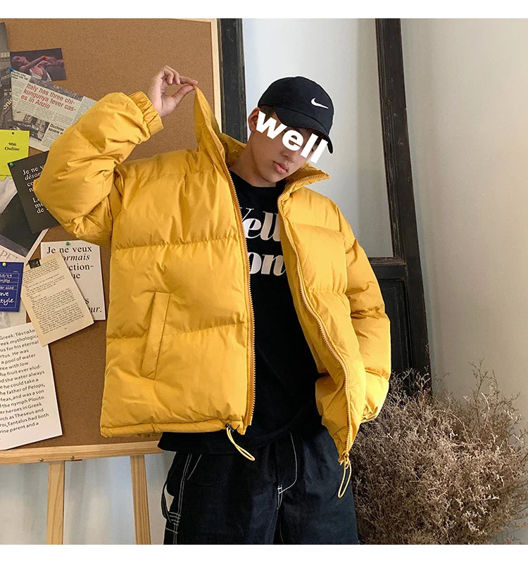 Winter Harajuku Short Puffer Jacket Men Short Parkas Casual Kpop Bubble Jackets Mens Streetwear Korean Fashions Coats