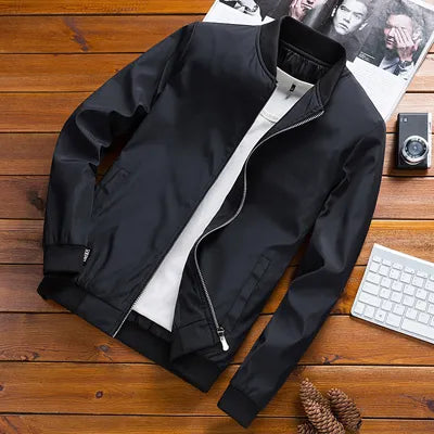 Spring Men's Bomber Jackets Male Outwear Slim Fit Solid Color Coats Fashion Man Streetwear Baseball Jackets Clothing