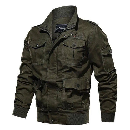 Spring and autumn military jacket male cotton water wash collar pilot cotton jacket large size plus velvet winter youth