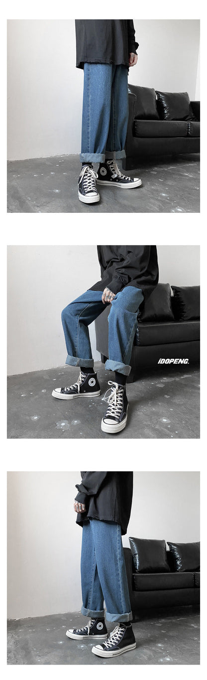 Men Jeans Autumn Male Trousers Cozy Breathable Retro Loose All-match Korean Trendy Streetwear Students Ulzzang Chic Wide Leg 3XL