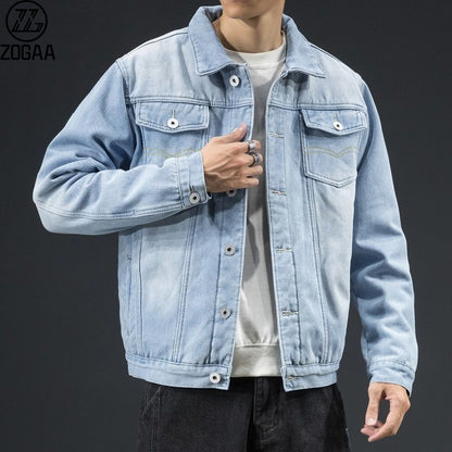 Men Light Blue Winter Jean Jackets Outerwear Warm Denim Coats New Men Large Size Wool Liner Thicker Winter Denim Jackets Size4XL