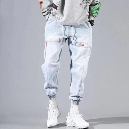 Streetwear Hip Hop Cargo Pants Men's jeans Cargo Pants Elastic Harun pants Joggers Pants In Autumn and Spring Men Cloth