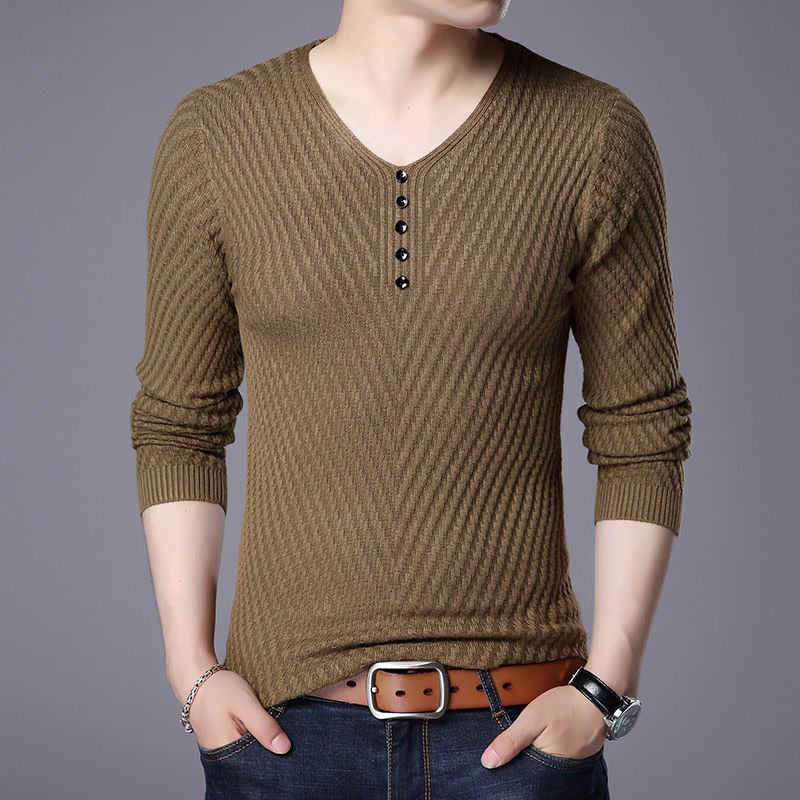 New Men Sweater Autumn Winter Cotton Knitted Pullover For Classic Brand Clothing Male Slim Bottoms Casual Fashion Men Sweaters