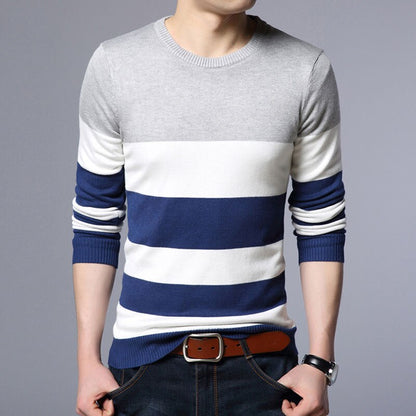 New Men Sweater Autumn Winter Cotton Knitted Pullover For Classic Brand Clothing Male Slim Bottoms Casual Fashion Men Sweaters