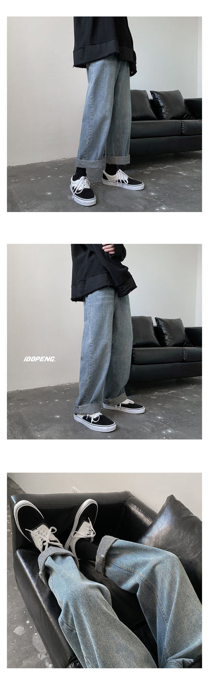 Men Jeans Autumn Male Trousers Cozy Breathable Retro Loose All-match Korean Trendy Streetwear Students Ulzzang Chic Wide Leg 3XL