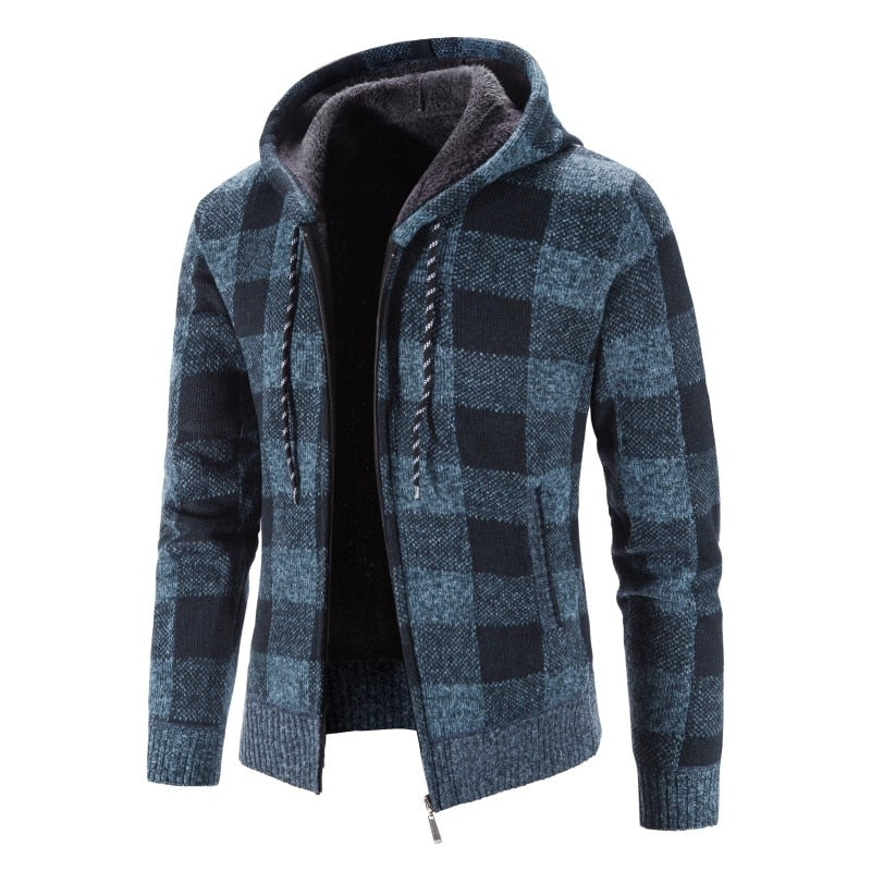 Autumn Winter Jacket Men Warm Cashmere Casual Wool Zipper Slim Fit Fleece Jacket Men Coat Dress Knitwear Male Coats