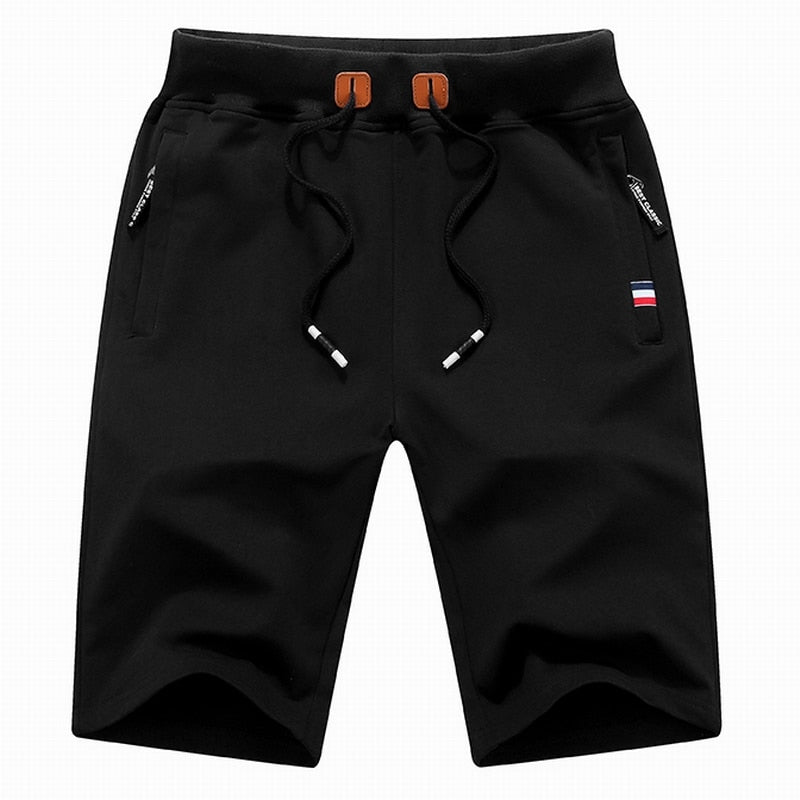 Summer Casual Shorts Men Cotton Solid Boardshort Bermuda Mens Drawstring Elastic Waist Beach Shorts Men