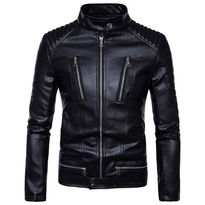 Mens Bomber Jackets Fashion Men Faux Leather Coat Zipper Overcoat Motor Jacket Motorcycle Bikers Punk  Man Brand Top Colthing