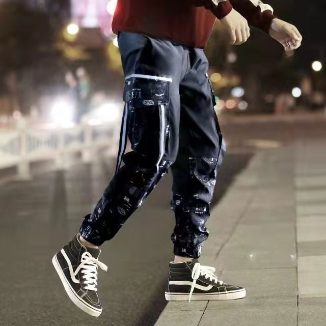 Mens Fashion Multi Pockets Cargo Harem Jogger Pants Men Hip Hop Fashion Casual Track Trousers Streetwear Harajuku New Men Sweatpants