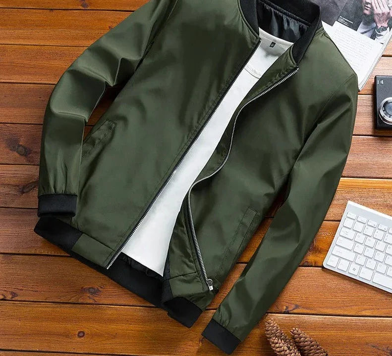 Spring Men's Bomber Jackets Male Outwear Slim Fit Solid Color Coats Fashion Man Streetwear Baseball Jackets Clothing