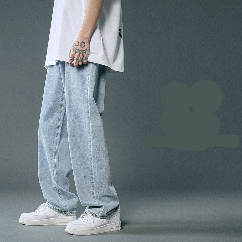 saferido  Summer thin men jeans men's fashion famous brand versatile loose straight Summer pants clothes streetwear hiphop denim New