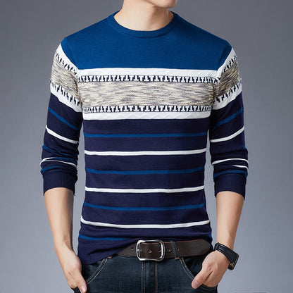 New Men Sweater Autumn Winter Cotton Knitted Pullover For Classic Brand Clothing Male Slim Bottoms Casual Fashion Men Sweaters