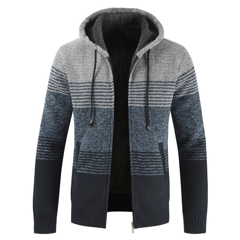 Autumn Winter Jacket Men Warm Cashmere Casual Wool Zipper Slim Fit Fleece Jacket Men Coat Dress Knitwear Male Coats