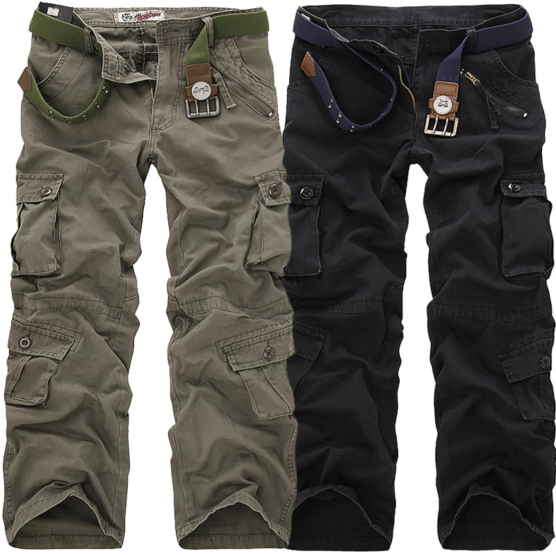 High Quality Men's Cargo Pants Casual Loose Multi Pocket Military Pants Long Trousers for Men Camo Joggers Plus Size 28-40