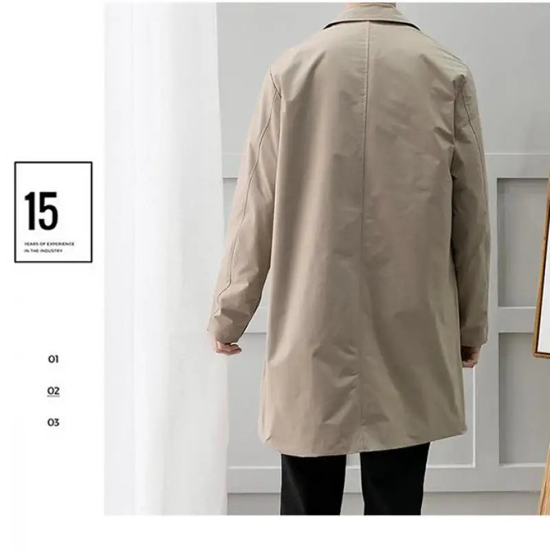 Men's M-5XL Plus Size Trench Coat Loose Fit Long Lapel Single Breasted Windbreaker Jacket Button Overcoat Men Clothing XXXXXL