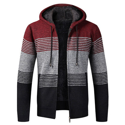 Autumn Winter Jacket Men Warm Cashmere Casual Wool Zipper Slim Fit Fleece Jacket Men Coat Dress Knitwear Male Coats