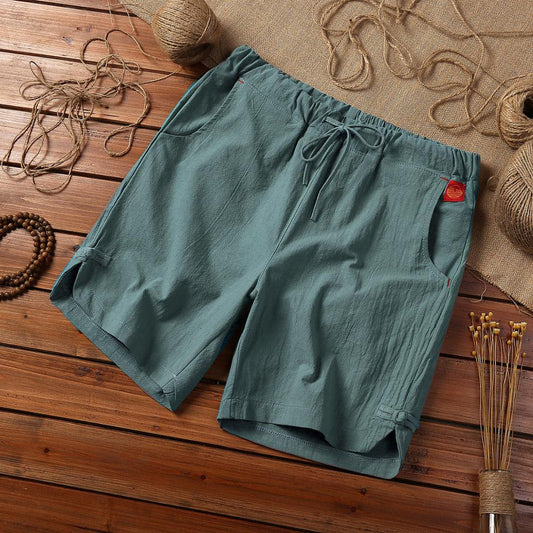 Summer Loose Shorts Men Hip Hop Casual Mens Shorts Cotton Linen Breathable Short Pant Plus Size Male Shorts