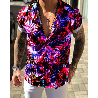 Summer New Mens Vintage Striped Shirt Fashion Casual Luxury Shirt Short Sleeve Hawaii Shirts For Men