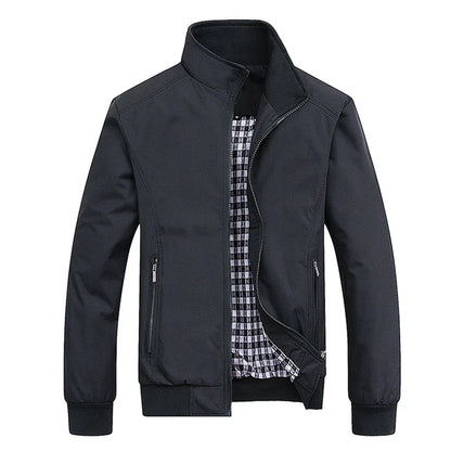 Spring Autumn Casual Solid Fashion Slim Jacket Mid-Season Jacket