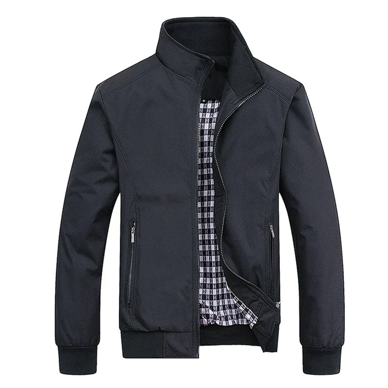 Spring Autumn Casual Solid Fashion Slim Jacket Mid-Season Jacket