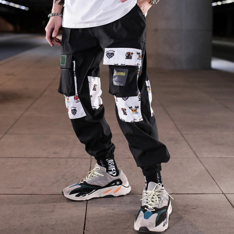 Mens Fashion Multi Pockets Cargo Harem Jogger Pants Men Hip Hop Fashion Casual Track Trousers Streetwear Harajuku New Men Sweatpants