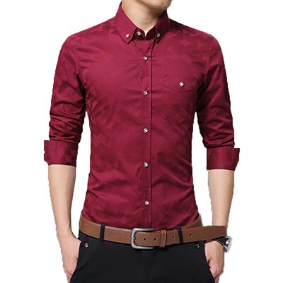 New Autumn Fashion Brand Men Clothes Slim Fit Men Long Sleeve Shirt Men Polka Dot Casual Men Shirt Social Plus Size M-5XL