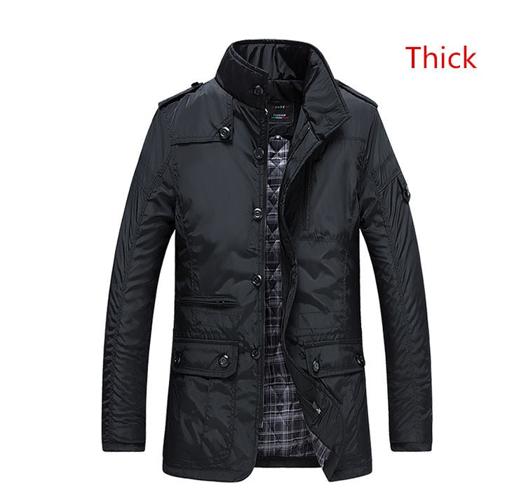 Winter Men Jackets and Coats Leisure Windproof Thick Warm Jacket Men's Long Trench Coat Parka Clothing