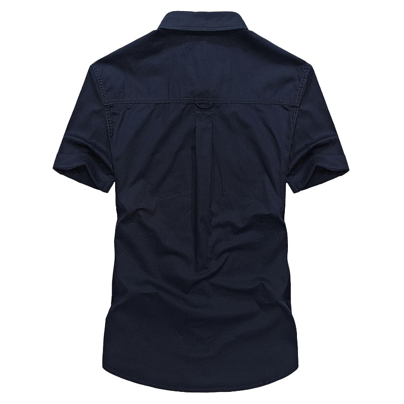 Plus Size 4XL Men's Summer Short Sleeve Shirts Cargo military Shirts Breathable Cool imported clothing camisa social masculina