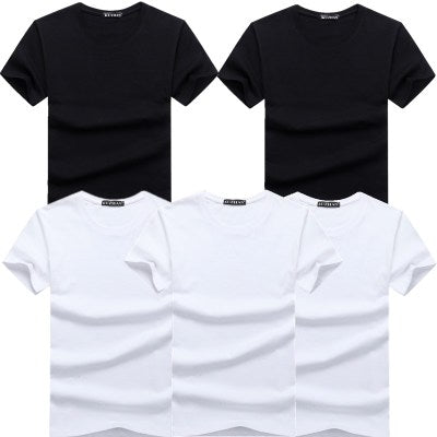 High Quality Fashion Men's T-Shirts Casual Short Sleeve T-shirt Mens Solid Casual Cotton Tee Shirt Summer Clothing 6pcs/lot