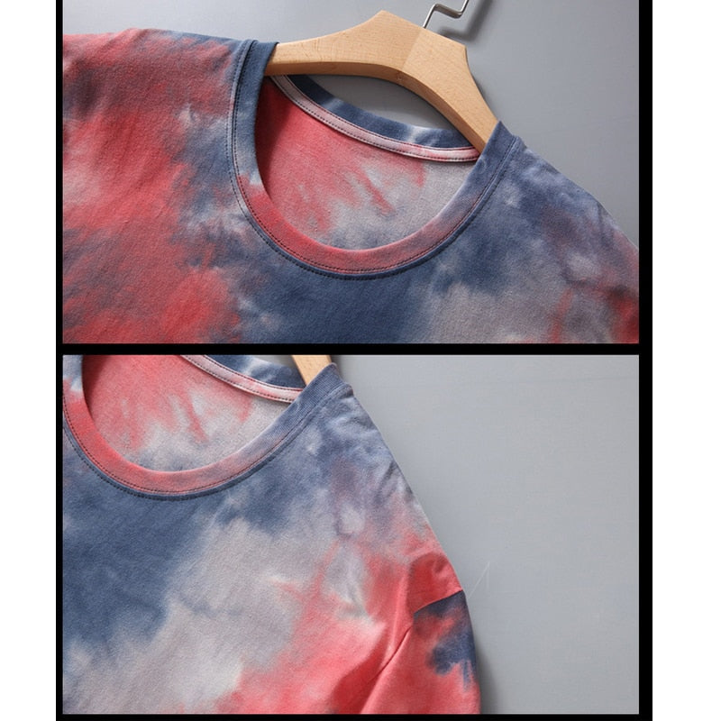 Oversize Tie Dye T-shirts Men Big Size Tops Tees Summer Hip Hop Casual Tie-Dye Tshirts Plus Size 9XL10XL Clothes Baggy HX466