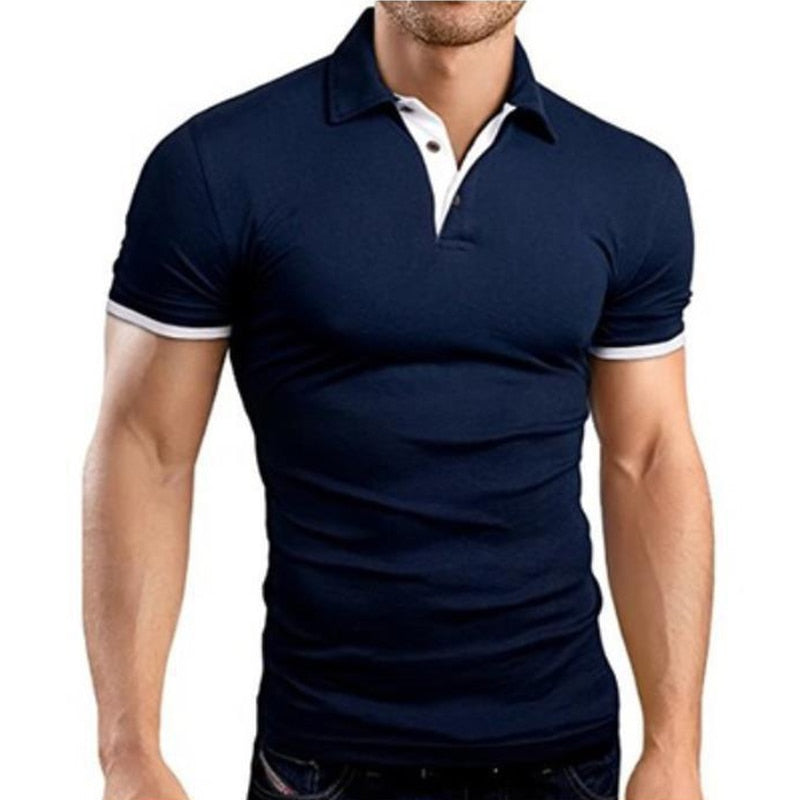 Polo Shirt Men Summer Stritching Men's Shorts Sleeve Polo Business Clothes Luxury Men Tee Shirt