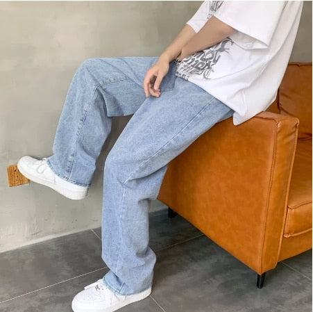 saferido  Summer thin men jeans men's fashion famous brand versatile loose straight Summer pants clothes streetwear hiphop denim New