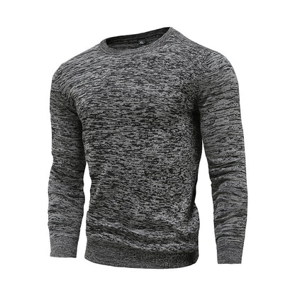 Cotton Pullover O-neck Men's Sweater Fashion Solid Color High Quality Winter Slim Sweaters Men Navy Knitwear