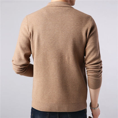 High Quality Cardigan Men Knitting Sweaterscoat Autumn Winter Casual Sweater Jackets Solid Turn Down Collar Knitted Cardigan Man