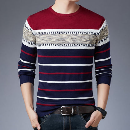 New Men Sweater Autumn Winter Cotton Knitted Pullover For Classic Brand Clothing Male Slim Bottoms Casual Fashion Men Sweaters