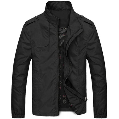 Spring Autumn Casual Solid Fashion Slim Jacket Mid-Season Jacket