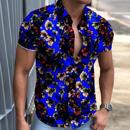 Summer New Mens Vintage Striped Shirt Fashion Casual Luxury Shirt Short Sleeve Hawaii Shirts For Men