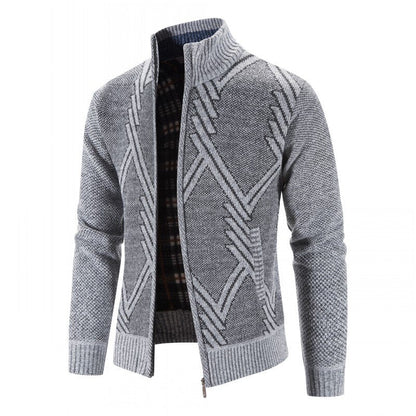 Autumn Winter Jacket Men Warm Cashmere Casual Wool Zipper Slim Fit Fleece Jacket Men Coat Dress Knitwear Male Coats