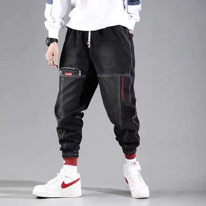 Streetwear Hip Hop Cargo Pants Men's jeans Cargo Pants Elastic Harun pants Joggers Pants In Autumn and Spring Men Cloth