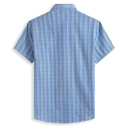 5XL 6XL 7XL 8XL 10XL Men's Plus Size Shirts Fashion Casual Classic Style 100% Cotton Comfortable Plaid Short Sleeve Shirt Male