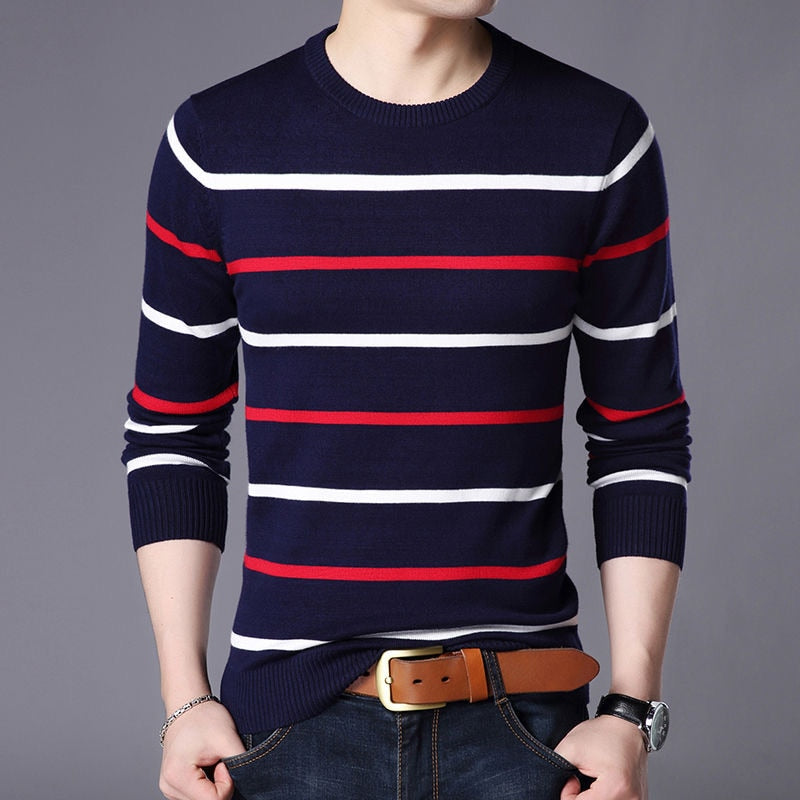 New Men Sweater Autumn Winter Cotton Knitted Pullover For Classic Brand Clothing Male Slim Bottoms Casual Fashion Men Sweaters