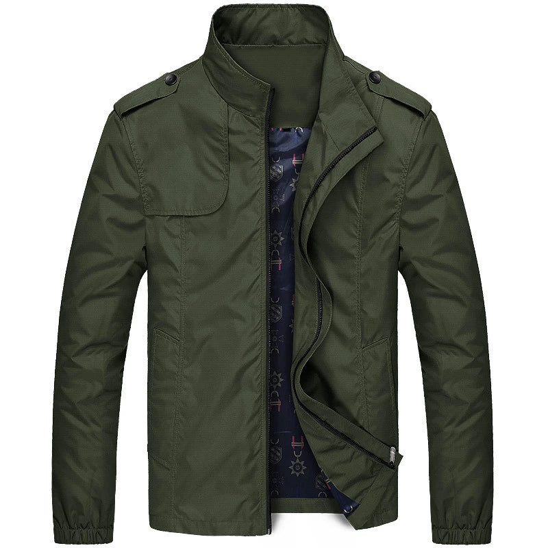 Spring Autumn Casual Solid Fashion Slim Jacket Mid-Season Jacket