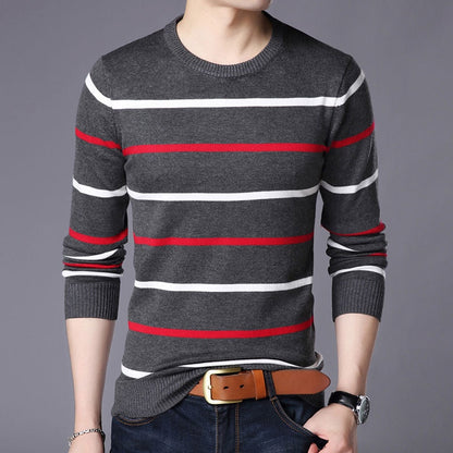 New Men Sweater Autumn Winter Cotton Knitted Pullover For Classic Brand Clothing Male Slim Bottoms Casual Fashion Men Sweaters