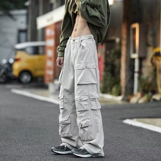 saferido 2000s fashion American Style Charging Pants Men's Spring and Autumn New High Street Vintage Functional Wind Tooling Casual Trousers